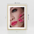 Plakat w ramie 30x40 - Usta, manicure, spa: kobieca harmonia - usta, manicure - rama drewno