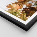 Plakat w ramie 30x40 - Suche Żółte Liście w Malowniczym Ujęciu - liście, żółte - rama czarna