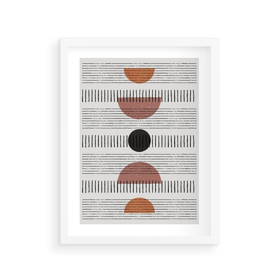Plakat w ramie 30x40 - Plakat w Stylu Abstrakcji - geometryczna grafika, plakat - rama biała
