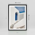 Plakat w ramie 50x70 - Powitanie Wyspy - Santorini, drzwi - rama czarna