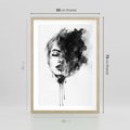 Plakat w ramie 50x70 - Kobieta w akwareli - kobieta, akwarela - rama drewno