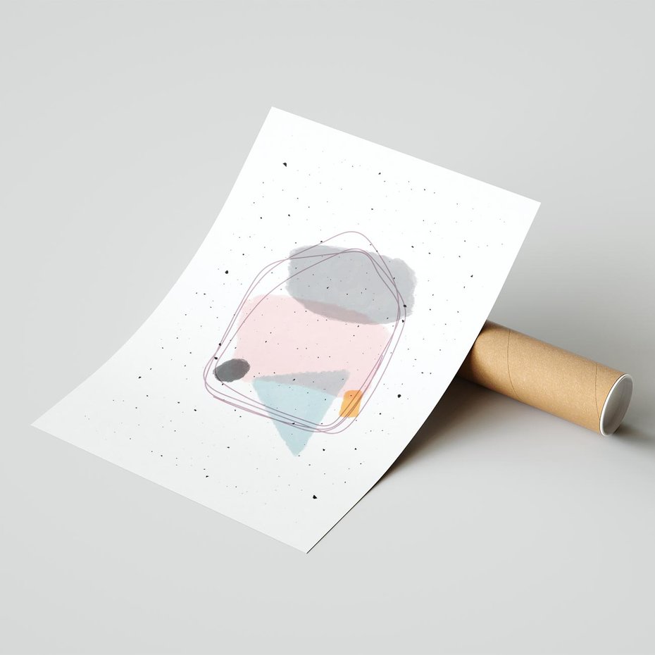 Plakat bez ramy 21x30 - Migotliwa Opowieść - abstrakcyjna kompozycja, jak ręcznie malowana