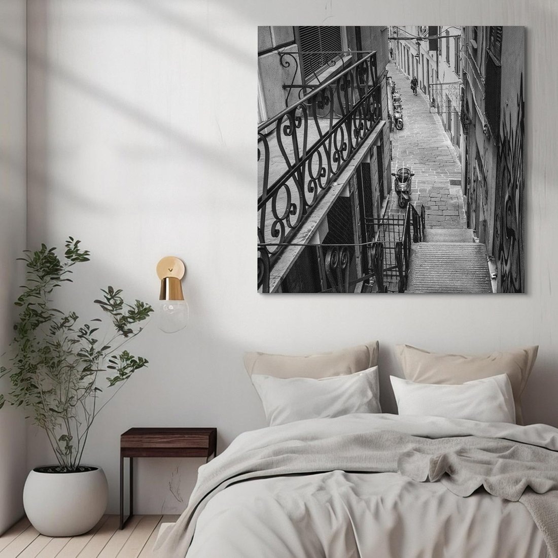 Obraz na płótnie 40x40 - Magiczne spacery - uliczka, perspektywa