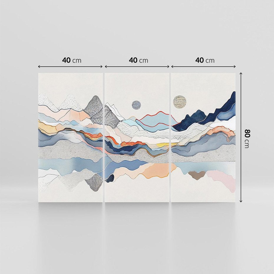 Obraz na płótnie 120x80 - Dynamiczne Góry - akwarelowe graficzne góry, krajobraz