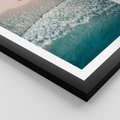 Plakat w ramie 50x70 - Turkusowe Uroki - niebieskie turkusowe morze, plaża - rama czarna