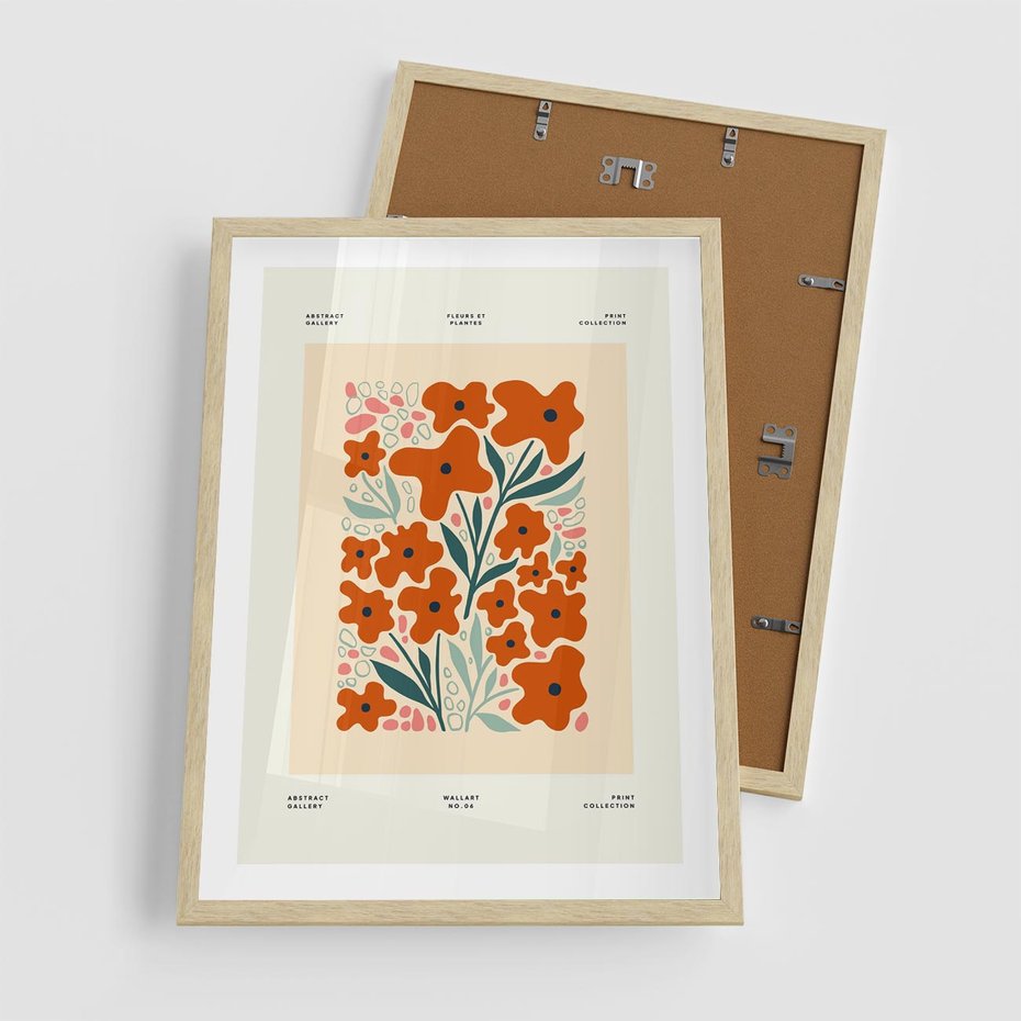 Plakat w ramie 50x70 - Refleksje Kolorowych Tajemnic - kwiaty, kompozycja - rama drewno