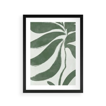 Plakat w ramie 40x50 - Zieleń Wewnętrznego Spokoju - zielony plakat, roślinne inspiracje - rama czarna