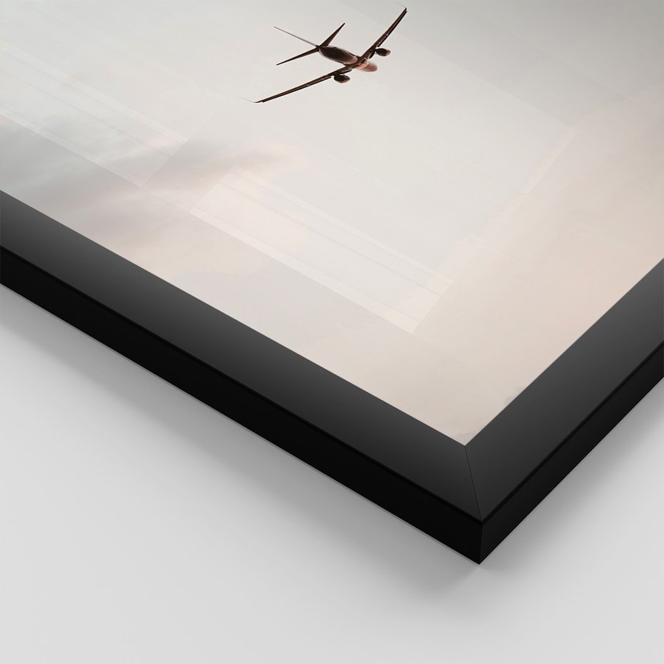 Zestaw obrazy w ramie 40x50 galeria - Wakacje, podróż, samolot, typografia - rama czarna