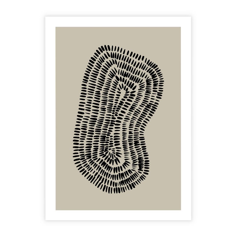 Plakat bez ramy 30x40 - Nowoczesne Odbicia Wnętrza - boho plakat, czarne kropki kreski