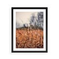 Plakat w ramie 40x50 - Jesienna Melancholia - suche trawy, jesień - rama czarna