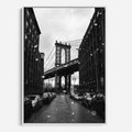 Obraz w ramie 50x70 - Ikona Miasta - Nowy Jork, most - rama biała