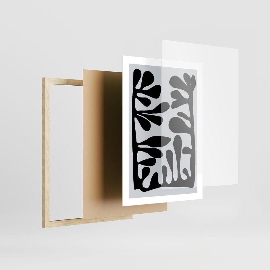 Plakat w ramie 50x70 - Taniec Kształtów - matisse, sztuka nowoczesna - rama drewno