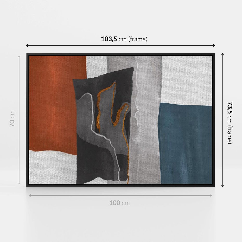 Obraz w ramie 100x70 - Nowoczesna geometria - nowoczesny, geometryczny - rama czarna