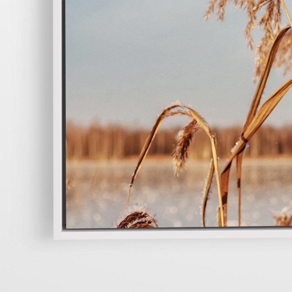 Obraz w ramie 120x80 - Wyraz Stylu - trawy, boho - rama biała