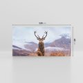 Obraz na płótnie 120x60 - Jeleń w Uśpionym Krajobrazie - jeleń na tle gór, ośnieżone góry