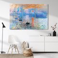 Obraz na płótnie 120x80 - Impresja Wschód Słońca 1872, Claude Monet - Reprodukcja - reprodukcja, obraz na płótnie