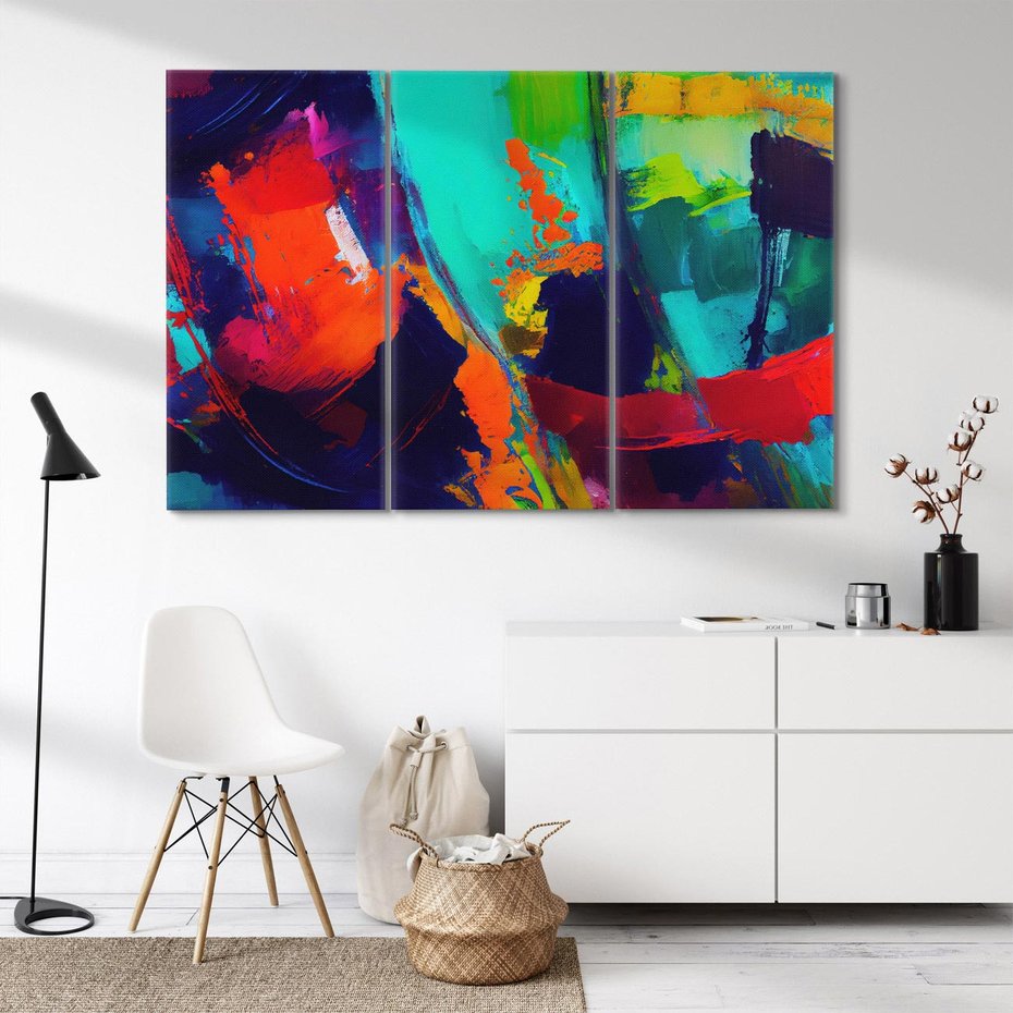Obraz na płótnie 120x80 - Abstrakcyjne wizje czasu - żywe radosne kolory, plamy kolory