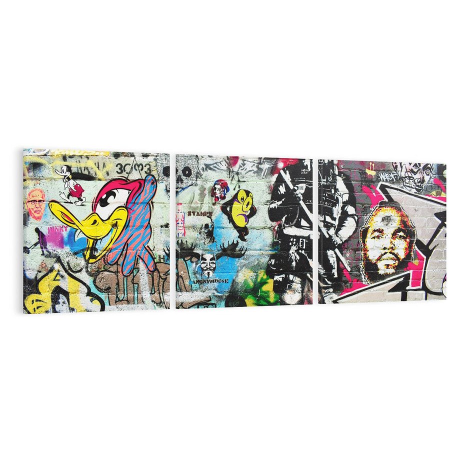 Obraz na płótnie 150x50 - Energiczne wybuchy graffiti - graffiti