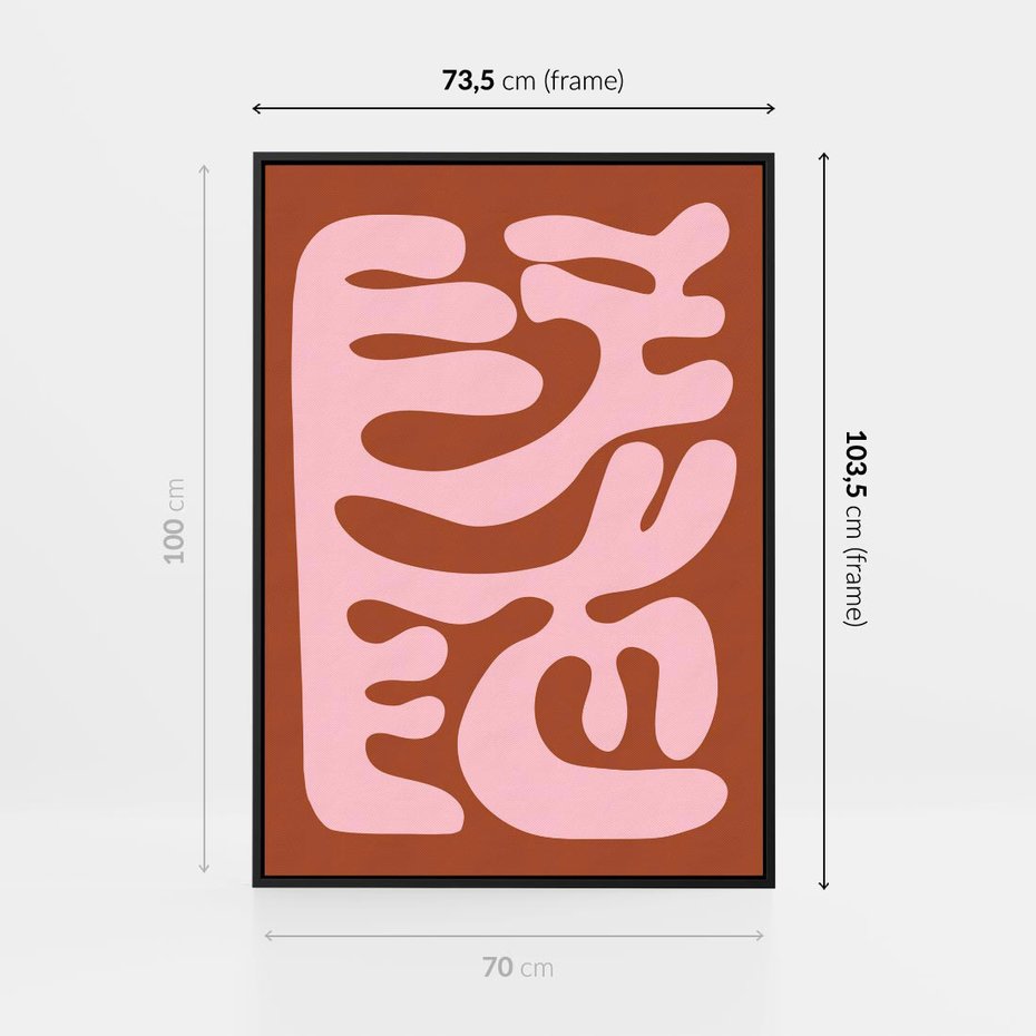 Obraz w ramie 70x100 - Migotliwe Boho Marzenia - abstrakcyjny obraz, plakat - rama czarna