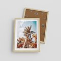Plakat w ramie 30x40 - Plażowa Idylla z Palmami - palmy, rajska plaża - rama drewno