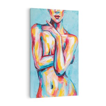 Obraz na płótnie 80x120 - Nagie Natchnienie - obraz olejny, naga kobieta