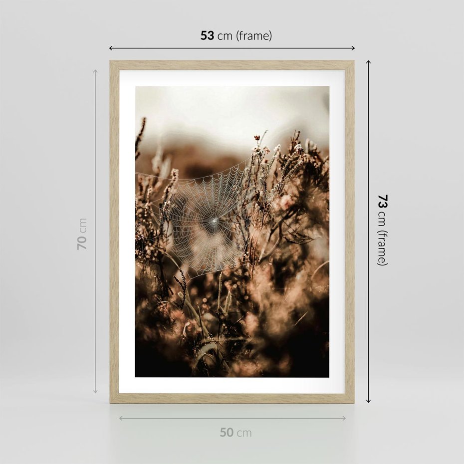 Plakat w ramie 50x70 - Jesienny Mikrokosmos - suchetrawy, jesienny klimat - rama drewno