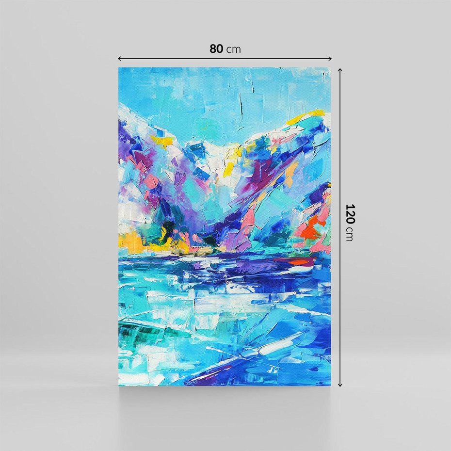 Obraz na płótnie 80x120 - Mistyka Górskich Marzeń - abstrakcja, pejzaż gór