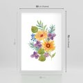 Plakat w ramie 50x70 - Kwiatowe Inspiracje - akwarelowe polne kwiaty, minimalistyczny plakat - rama biała