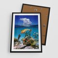 Plakat w ramie 50x70 - Podwodna rafa koralowa: kolorowy oceanowy świat - rafa, koralowa - rama czarna