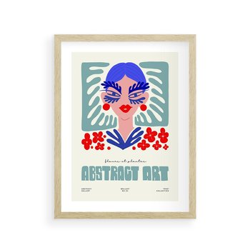 Plakat w ramie 50x70 - Podróżne Impulsy - abstrakcja, kobieta - rama drewno