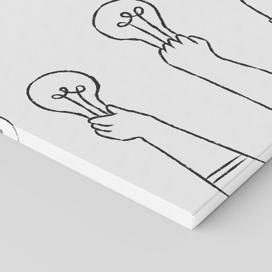 Obraz na płótnie 70x70 - Idea w Rękach - szkic, grafika