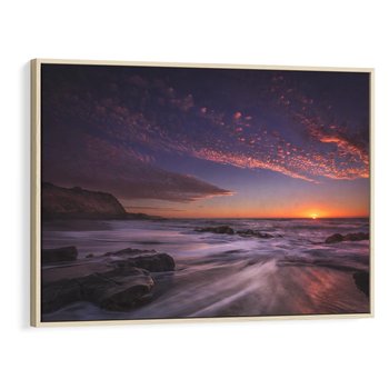 Obraz w ramie 70x50 - Spojrzenie w głąb duszy - zachód słońca, zmierzch - rama drewno