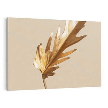 Obraz na płótnie 70x50 - Piękno w Detalu - złoty, liść