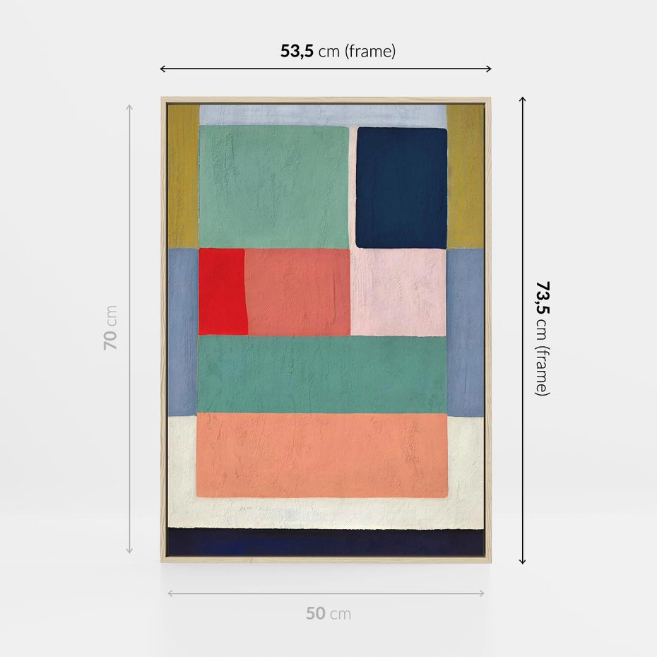 Obraz w ramie 50x70 - Bezgraniczne Nastroje Harmonii - abstrakcyjne geometryczne kształty, olejny obraz - rama drewno