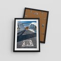 Plakat w ramie 30x40 - Kansas i Route 66 - Kansas, route 66 - rama czarna