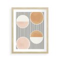 Plakat w ramie 40x50 - Przenikające Kształty - abstrkacyjna nowoczesna sztuka, koła okręgi - rama drewno