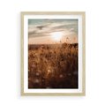 Plakat w ramie 50x70 - Zachwyt zachodem słońca na łące - zachód, słońca - rama drewno