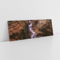 Obraz na płótnie 90x30 - Barwna Harmonia - strumień, las
