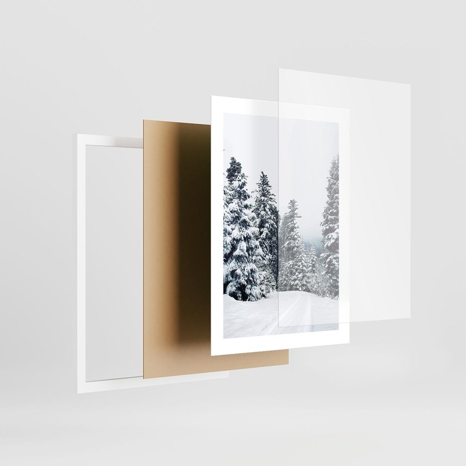 Plakat w ramie 30x40 - Zimowy Las Pod Kołdrą - las, zima - rama biała