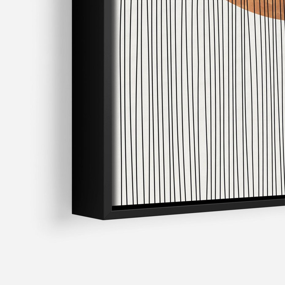 Obraz w ramie 70x100 - Konturem Kształtowane - koło, boho styl - rama czarna