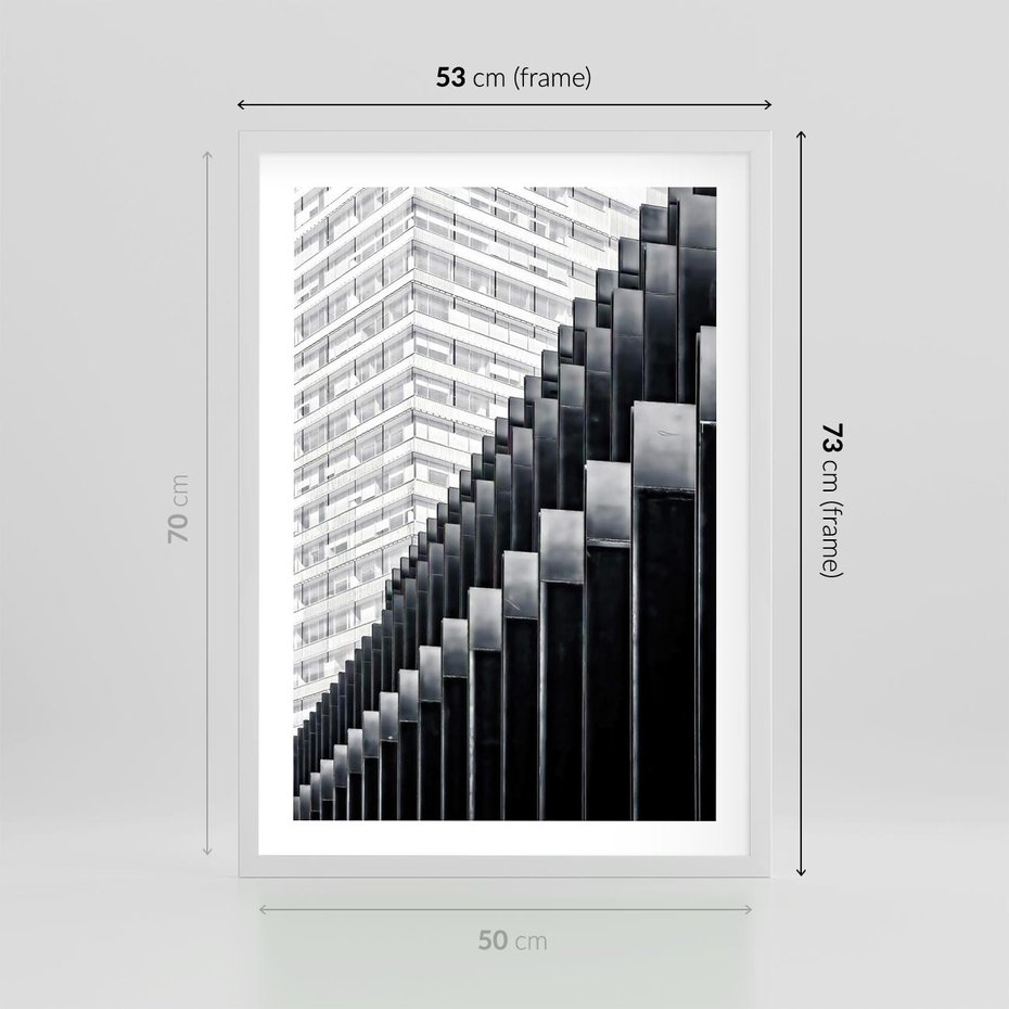 Plakat w ramie 50x70 - Architektura Stopniowa - architektura, budynki - rama biała