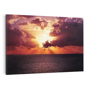 Obraz na płótnie 70x50 - Słońce i chmury nad morzem - słońce, chmury