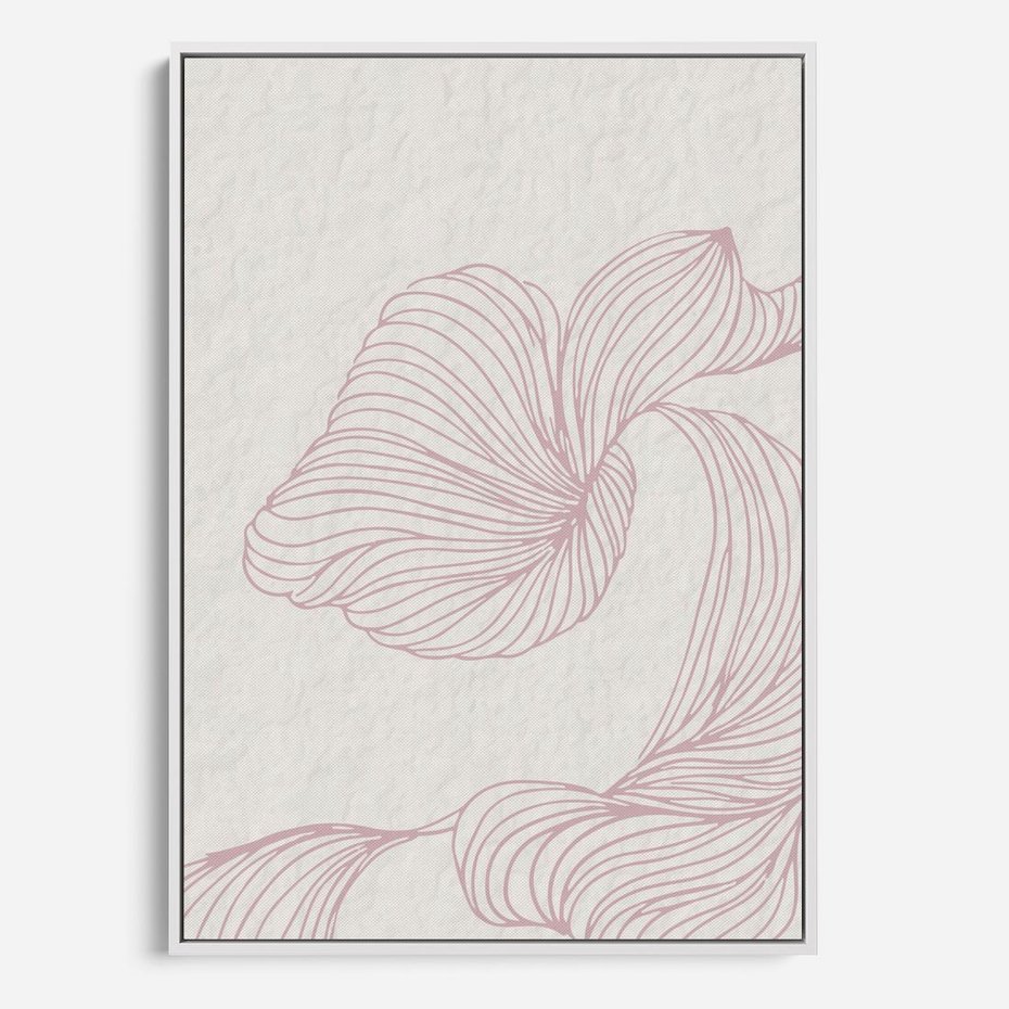 Obraz w ramie 80x120 - Szept marzeń i tajemnic - abstrakcyjne, roślinne ornamenty - rama biała