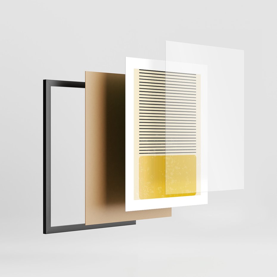 Zestaw obrazy w ramie 30x40 galeria - Symetria, graficzna, minimalizm - rama czarna