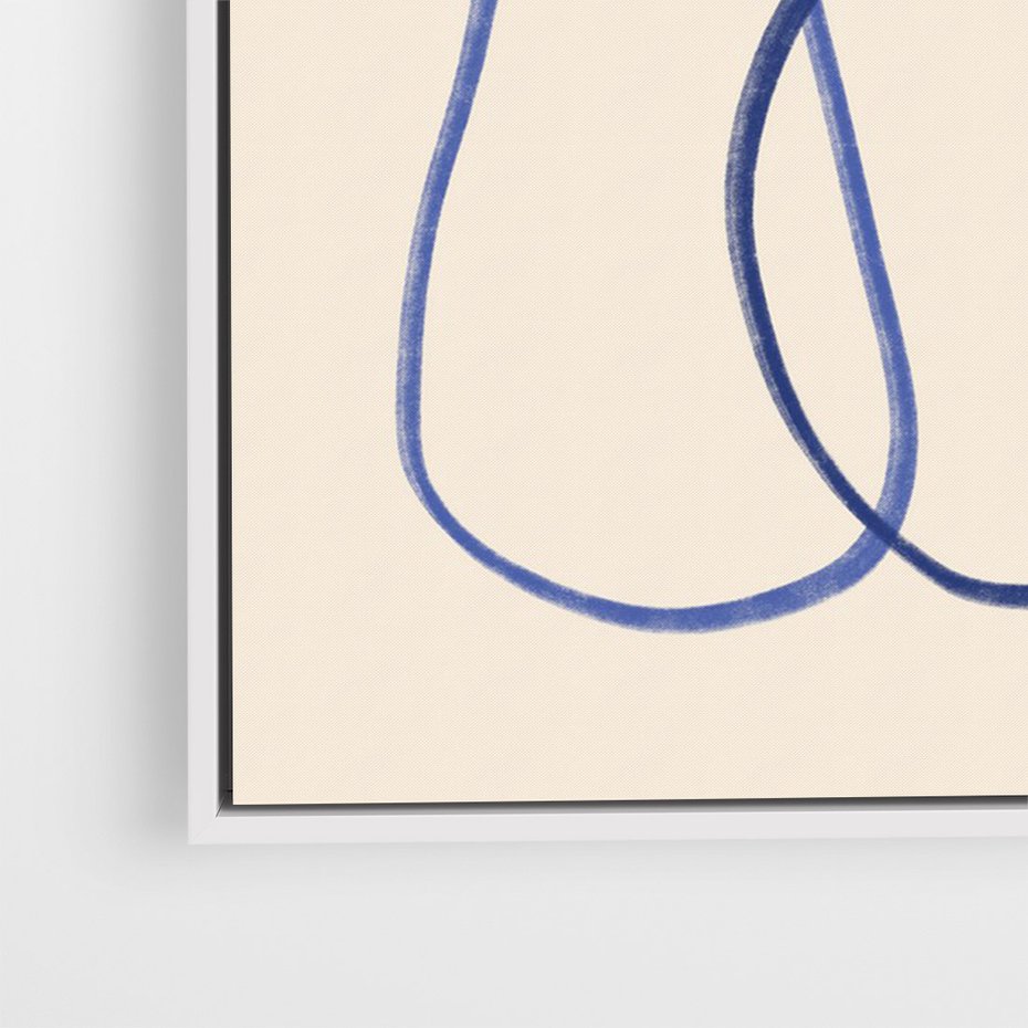 Obraz w ramie 70x100 - Migocące Pastelowe Impresje - minimalistyczny abstrakcyjny obraz, prymitywne kwiatki - rama biała