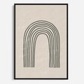 Obraz w ramie 70x100 - Intrygujące Zagięcia - boho plakat, czarna tęcza - rama czarna