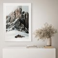 Plakat bez ramy 30x40 - Górski Raj z Chatką - górskie szczyty, ośnieżone góry