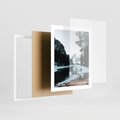 Plakat w ramie 40x50 - Zamarznięta Rzeka - zima w górach, zamarznięta rzeka - rama biała