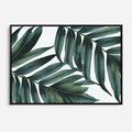 Obraz w ramie 70x50 - Ruchome liście czasu - liście palmy, tropikalne - rama czarna