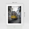 Plakat w ramie 40x50 - Urok tramwajów Lizbony - tramwaj, Lizbona - rama biała